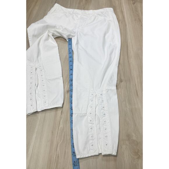 BALENCIAGA Women’s 6 US /36 EU Pants Crop White Y2K Leg Grommets Vintage Rare - Picture 13 of 16
